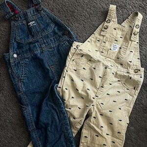 OshKosh B'gosh Denim and Tan Kids Overalls